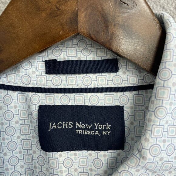 NWOT Jachs New York Men's Size M Geometric Short Sleeve Shirt Button up - Picture 5 of 10